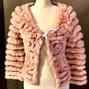 Fur knitted jacket